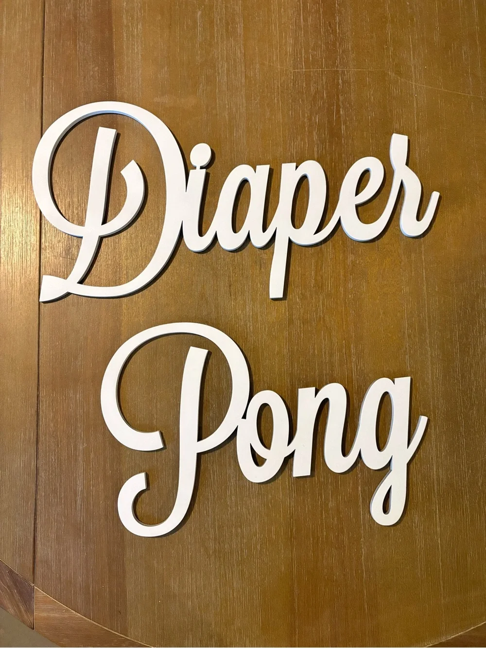 White Diaper Pong Decorative Game Party Sign